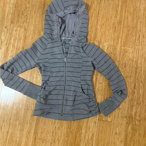 Lululemon Charcoal Striped Women's Zip-Up Hoodie